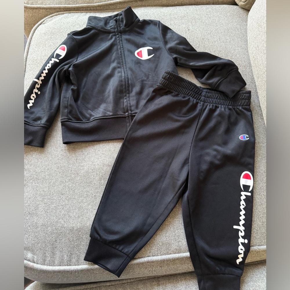 Champion Black Logo Tracksuit for Kids 18m